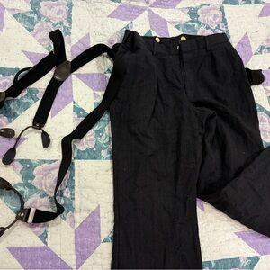 Black Women's Pants with Suspenders